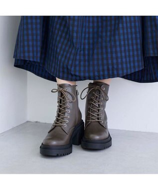 MODE ET JACOMO <noyau>レースアップワークブーツ カーキ