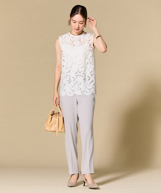 BEIGE， 【セットアップ対応】CINDY / クロップドパンツ L.Gray × White