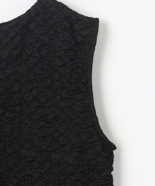 #Newans 【金子綾さんインスタライブご紹介アイテム】（セットアップ可能）ふくれジャガード ペプラムブラウス ブラック