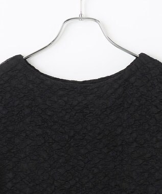 #Newans 【金子綾さんインスタライブご紹介アイテム】（セットアップ可能）ふくれジャガード ペプラムブラウス ブラック