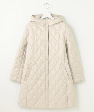 J.PRESS LADIES L 【WEB限定カラーあり・洗える】コンパクトタフタキルティング フーデッド コート アイボリー系