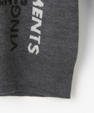 23区GOLF 【MEN】ロゴチェックジャガード　クルーネック ニット グレー系