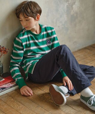 J.PRESS KIDS 【110-130cm】ボーダー 長袖Tシャツ グリーン系1