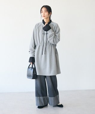 CRAFT STANDARD BOUTIQUE ライン入りロゴチュニック Gray Mixture