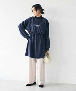 CRAFT STANDARD BOUTIQUE ライン入りロゴチュニック Navy