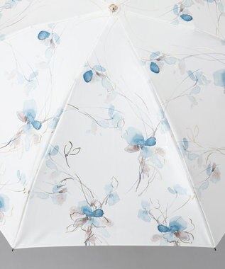 AURORA 【 JILL STUART（ジル スチュアート）】グラデーションフラワープリント雨傘（折りたたみ傘） ブルー