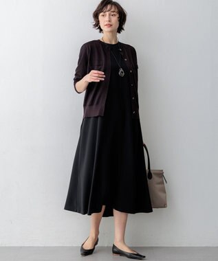 23区 【先行予約/WEB&一部店舗限定カラーあり】シャイニーシアー フラップポケット カーディガン ダークブラウン系