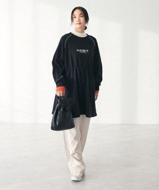 CRAFT STANDARD BOUTIQUE ライン入りロゴチュニック Black