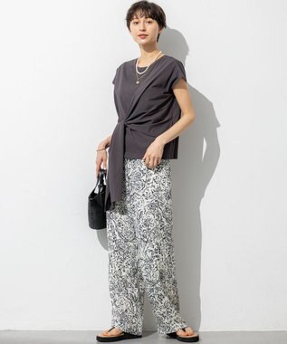 23区 S 【SLOW/一部店舗限定】ライトツイストコットン サッシュデザイン Tシャツ グレー系