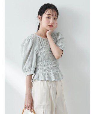 earth music&ecology ポコポコシャーリングトップス Light Green