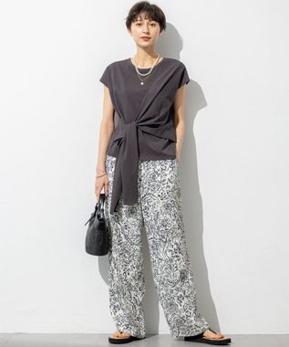 23区 S 【SLOW/一部店舗限定】ライトツイストコットン サッシュデザイン Tシャツ グレー系