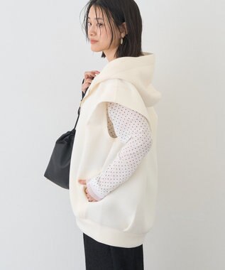 AMERICAN HOLIC ポンチZIPフーディーベスト Ivory