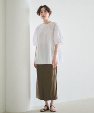 #Newans 【イージーケア】ラグランスリーブステッチブラウス ホワイト系