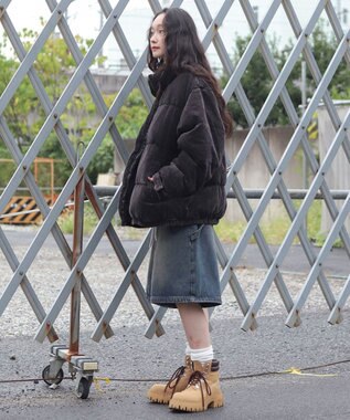 WEGO 【ユニセックス着用ITEM/MLサイズ展開】コーデュロイパファーブルゾン ブラックその他