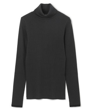 BEIGE， 【BEIGE,ecru/WEB限定・洗える】RIB TOPS /  コットンシルクハイネックトップス Stone