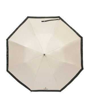 MOONBAT 【遮光/晴雨兼用日傘】LANVIN COLLECTION (ランバン コレクション)グログランリボン バイカラー 遮熱 UV 折りたたみ傘 楽折 ベージュ