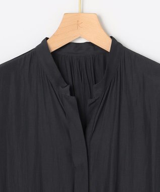 組曲 S 【WEB限定】ギャザーライトデシン ティアードワンピース ネイビー系