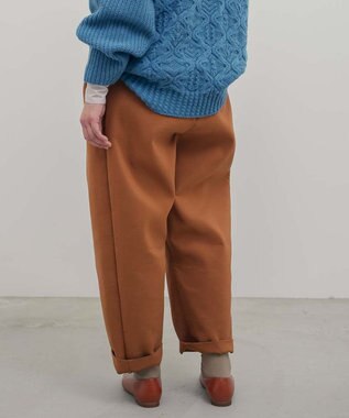 muuc トリプルクロス タックパンツ｜軽くてふっくらした三重織り生地・セットアップ可能 ブラウン