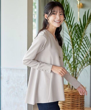 Tiaclasse 【洗える】【ふわもち美すふれ】フレアシルエットカットソー エクリュ