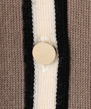 J.PRESS LADIES L 【洗える】トリムツイン ニット モカ系