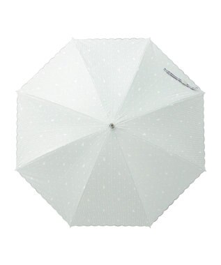 MOONBAT 【軽量】POLO RALPH LAUREN 晴雨兼用日傘 長傘 ストライプドット／遮光 遮熱 UV ライトグリーン