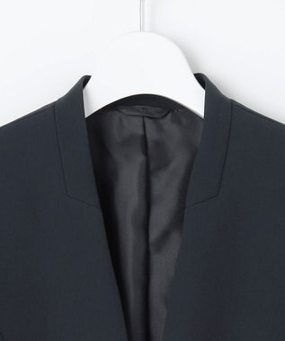 J.PRESS LADIES 【セットアップ対応】セラテリーダブルクロス ノーカラー ジャケット ネイビー系