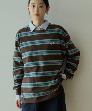 AMERICAN HOLIC PENNEY'S レトロボーダーロングTシャツ Brown