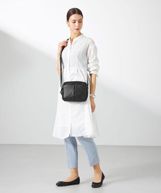 Y'SACCS ナイロン×牛革コンビシリーズ　横型ショルダーバッグ　SSサイズ ブラック