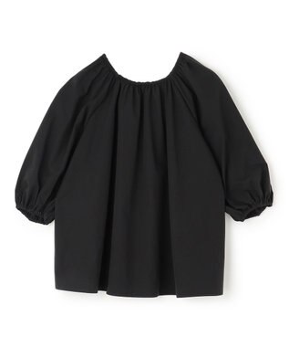 UNFILO FINE MOVE 2WAYギャザーブラウス ブラック