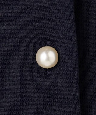 UNFILO L BEAUTY FORM KNIT パールボタン カーディガン ネイビー