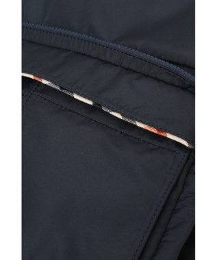 DAKS 軽量ナイロン×レザー ハウスチェックディテール PC収納バックパック ネイビー