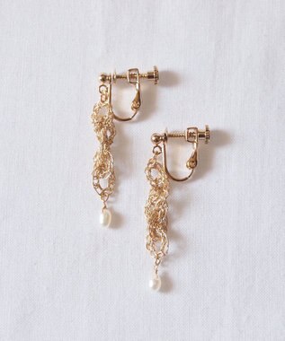 CASUMINO micro chain イヤリング pearl