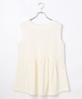 #Newans 【金子綾さんインスタライブご紹介アイテム】（セットアップ可能）ふくれジャガード ペプラムブラウス ホワイト