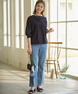 組曲 S 【WEB限定】セーターマシーン リラクシーニットTシャツ ネイビー系