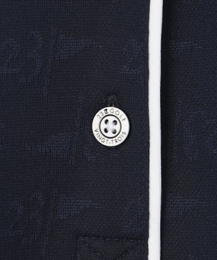 23区GOLF 【WOMEN】フラッグロゴジャガード ポロシャツ ネイビー系