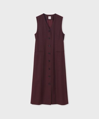 Paul Smith カシミアブレンド フランネル ジャンパースカート ワインレッド