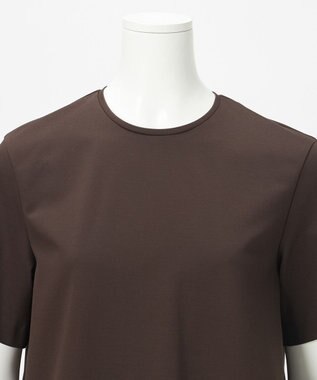 23区 L 【R(アール)】クロスフリルジャージー ランダムフリル Tシャツ ダークブラウン系