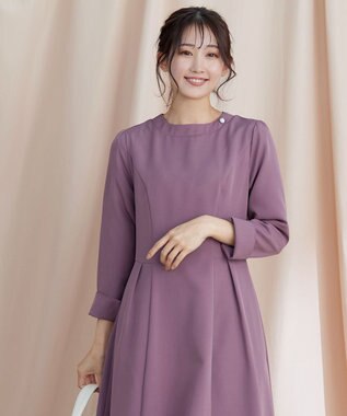 Tiaclasse 【ダブルストレッチ・洗える】フレアワンピース ピンク