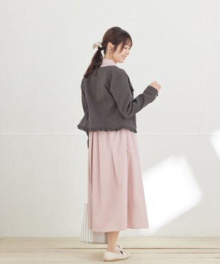 Tiaclasse ノーカラーデニムジャケット グレー