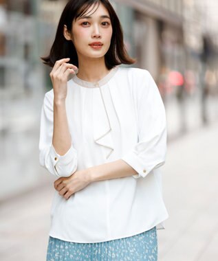 ボウタイツイル ブラウス