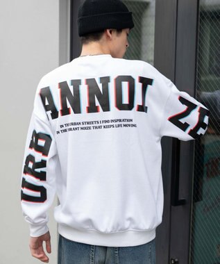 WEGO 【2点SET】アクセ付き裏シャギーグラフィックプルオーバー ホワイト