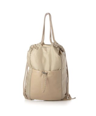 UNBILLION ペルケ perche / ナイロン×牛革ドローコード2wayナップサック オーク