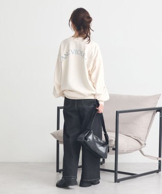 earth music&ecology サイドリブロゴスウェット Ivory