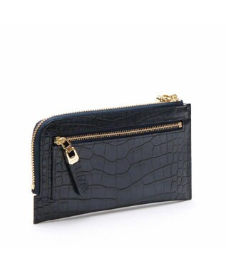 A.D.M.J. 【牛革】クロコ型押しオーガナイザーパース マリーン