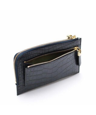 A.D.M.J. 【牛革】クロコ型押しオーガナイザーパース マリーン