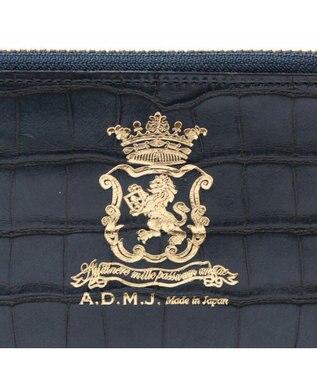 A.D.M.J. 【牛革】クロコ型押しオーガナイザーパース マリーン