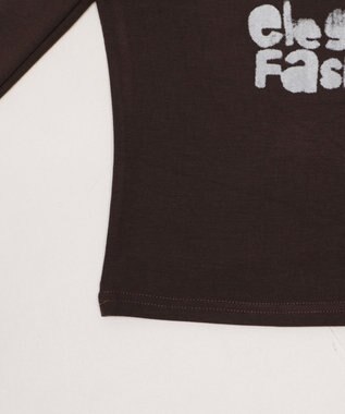 WEGO ヘンリーネックロゴトップ ブラウン