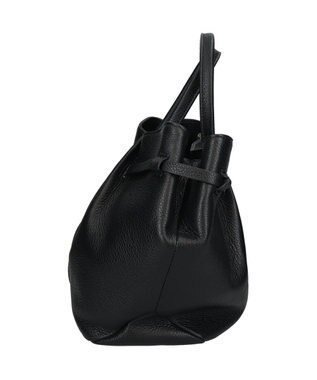 INTER-CHAUSSURES 【CHRISTIAN VILLA】シュリンクレザーハンドバッグ ブラック