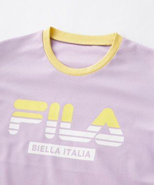 OP／FILA 【FILA】ブランドロゴ半袖リンガーTシャツ ラベンダー