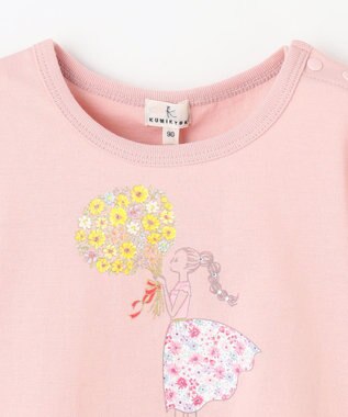 組曲 KIDS 【80-100㎝】ひまわりブーケ Tシャツ ピンク
